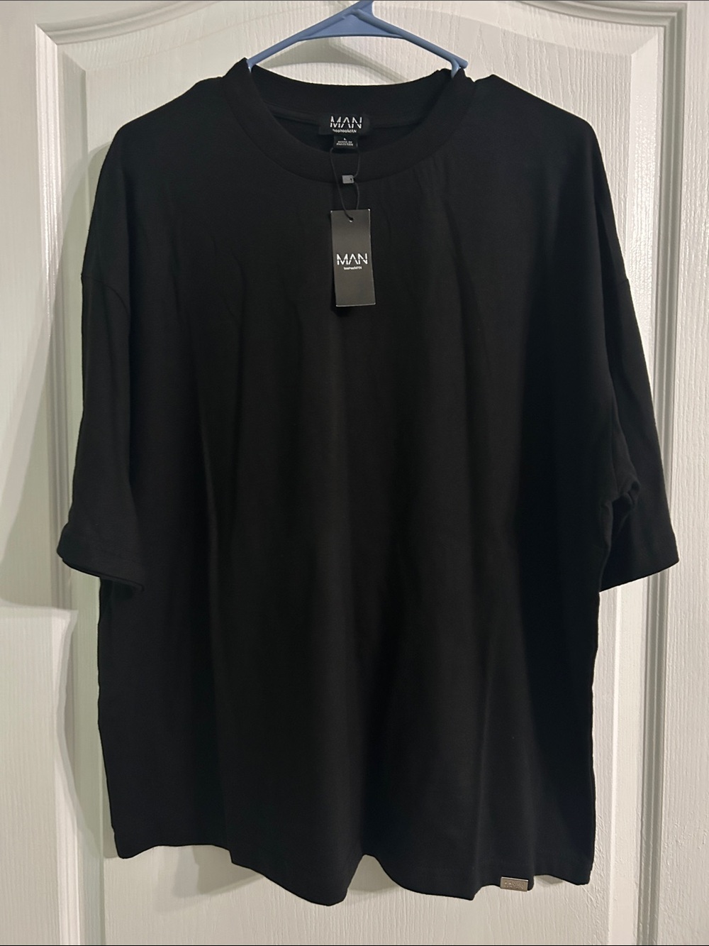 Boohoo Mens Black Short Sleeve Crewneck Tee